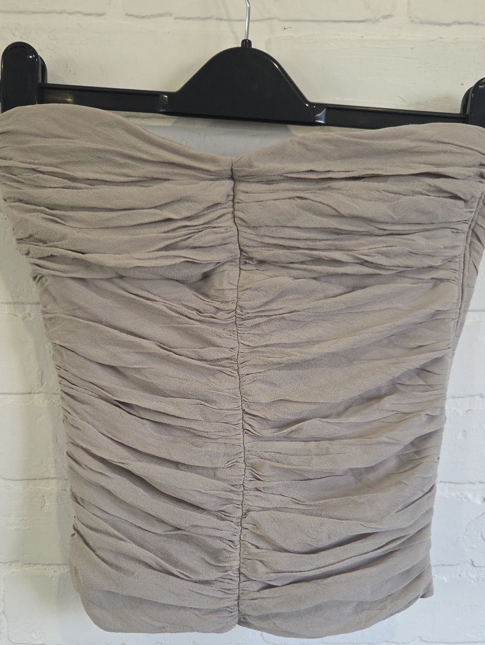 Club Monaco Silk Strapless Ruched Bustier